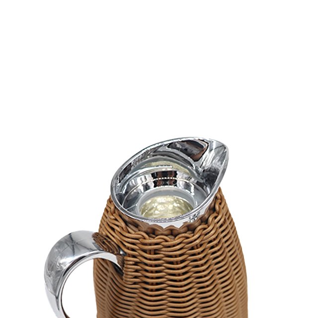 Hot Sale Rattan Woven Thermo Kettle Vacuum Insulated Coffee Pot Glass Refill Carafe Jug Flask