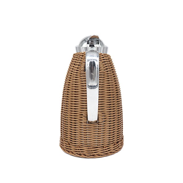 Hot Sale Rattan Woven Thermo Kettle Vacuum Insulated Coffee Pot Glass Refill Carafe Jug Flask