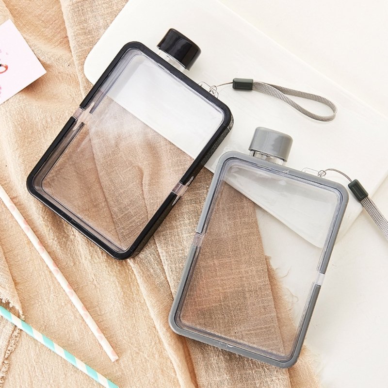 Flat Jug Portable Travel Mug Square Drinking Bottle Portable Water Bottle Sport Outdoor Supplies Leak Proof