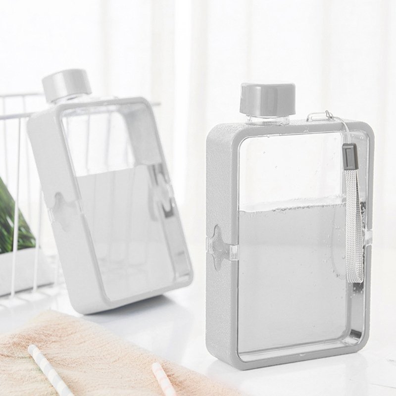 Flat Jug Portable Travel Mug Square Drinking Bottle Portable Water Bottle Sport Outdoor Supplies Leak Proof
