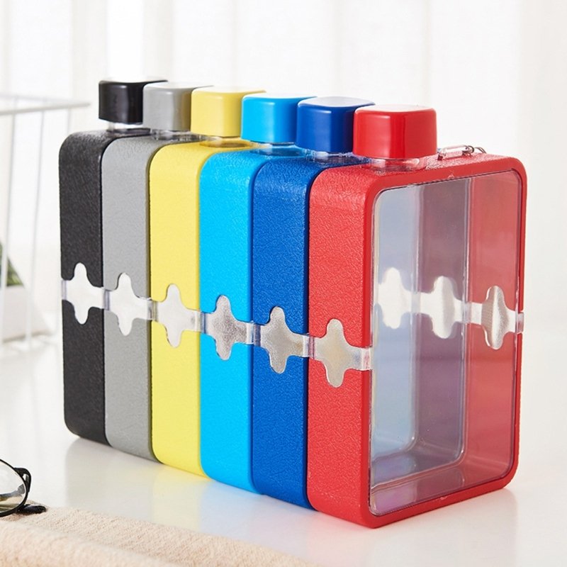 Flat Jug Portable Travel Mug Square Drinking Bottle Portable Water Bottle Sport Outdoor Supplies Leak Proof