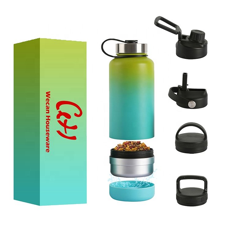 Hot Sale 32 oz Diversion Safe Stainless Steel Sports Insulated Water Bottle with Hidden Compartment Pet bowl