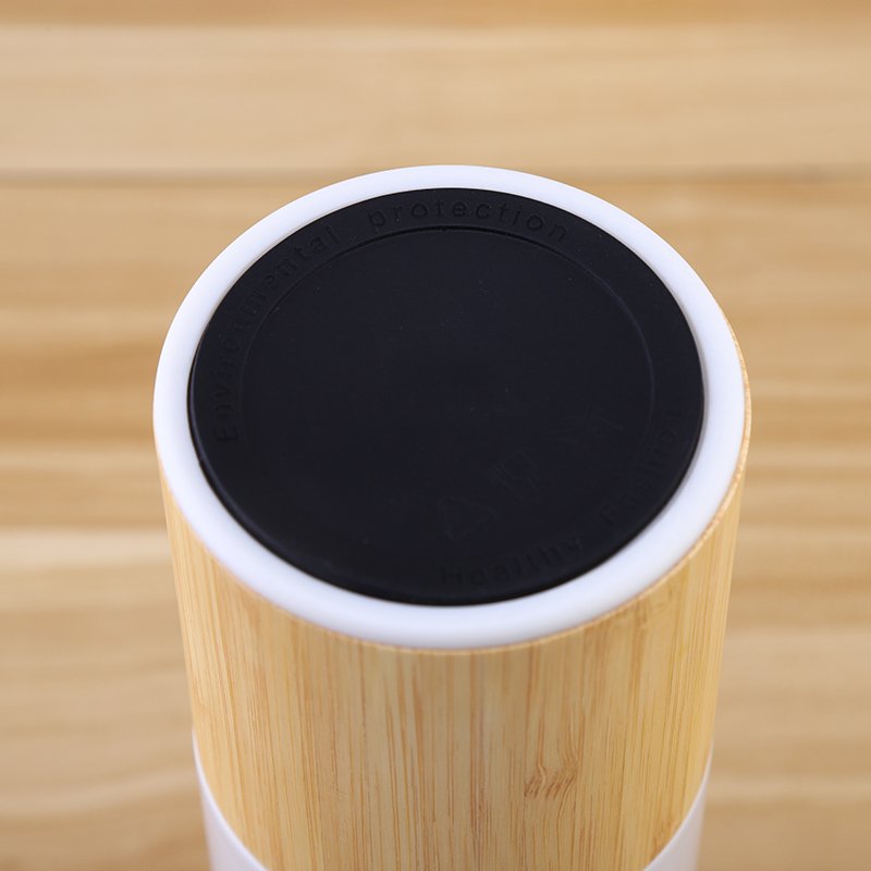 Steel Water Bottle Customization Logo Thermos Vacuum Flasks 350 ml Bamboo Water Bottle