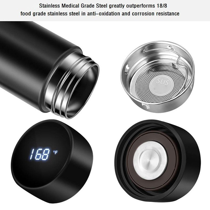 XD749 Customized Logo Smart Digital Drinkware Stainless Steel Thermos Flask Custom LED Display Temperature Smart Water Bottle