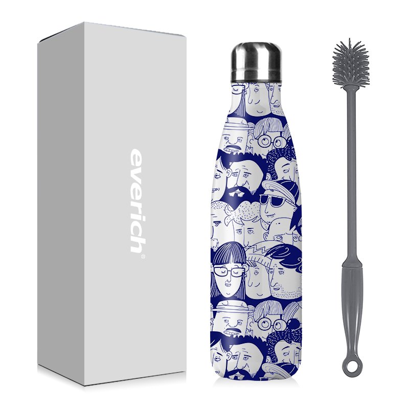 Everich 500ml Cola Bottle with lid custom design wholesale Stainless Steel Insulated Flask with powder coated