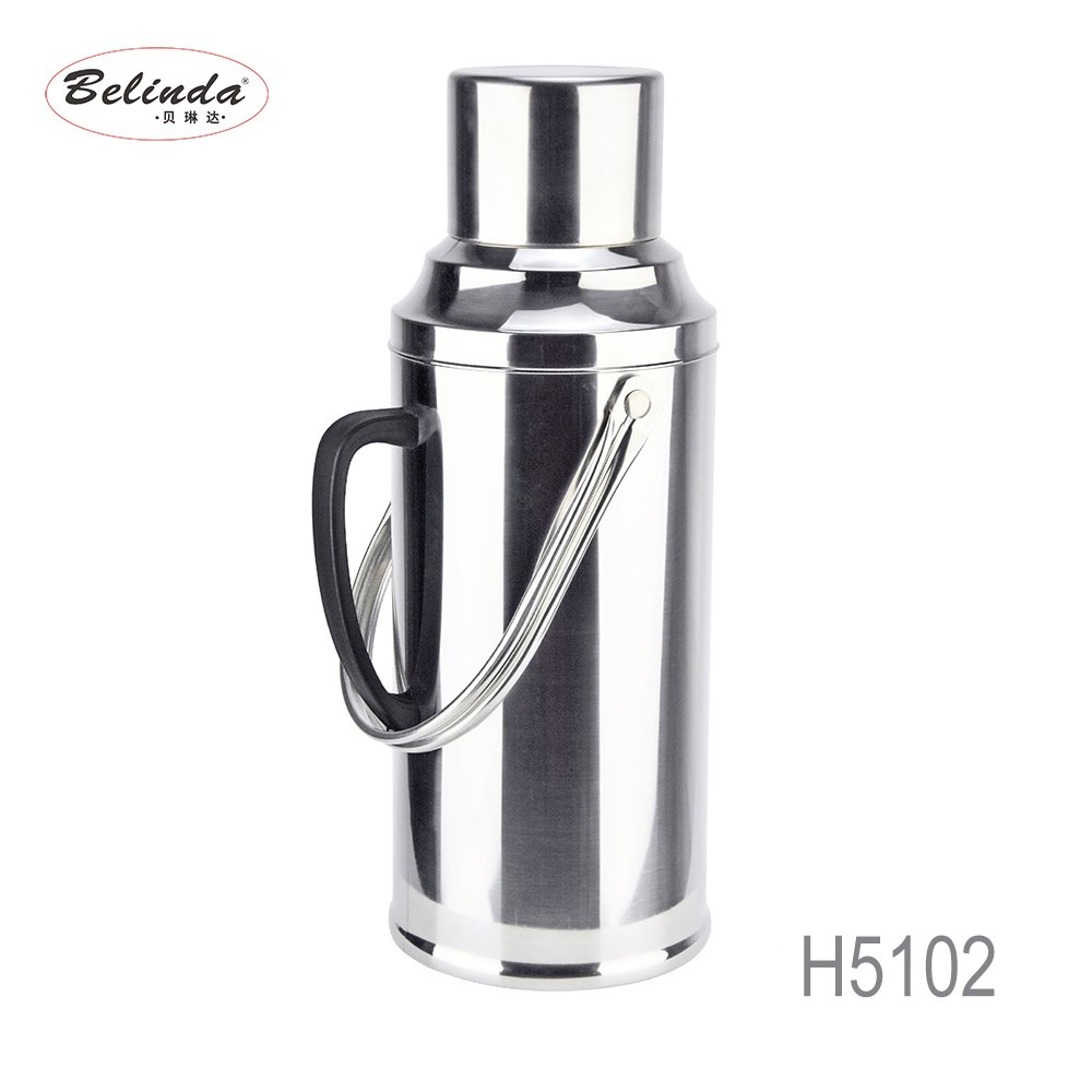 Glass Inner 2.0L 3.2L Retro Thermos Stainless Steel Vacuum Flask with Cover