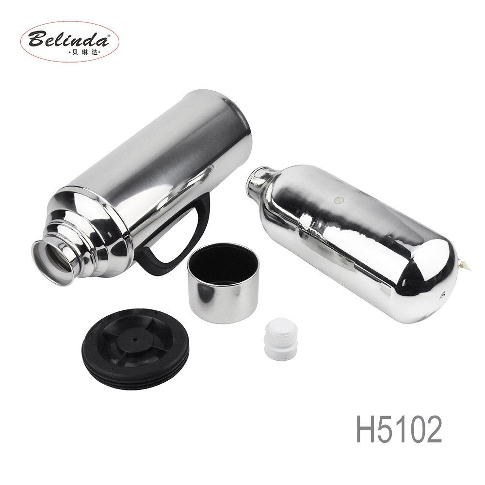 Glass Inner 2.0L 3.2L Retro Thermos Stainless Steel Vacuum Flask with Cover