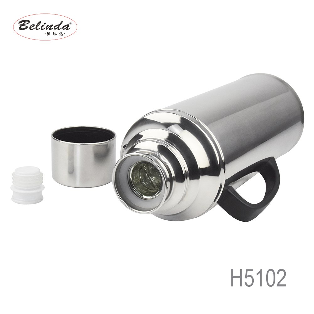 Glass Inner 2.0L 3.2L Retro Thermos Stainless Steel Vacuum Flask with Cover