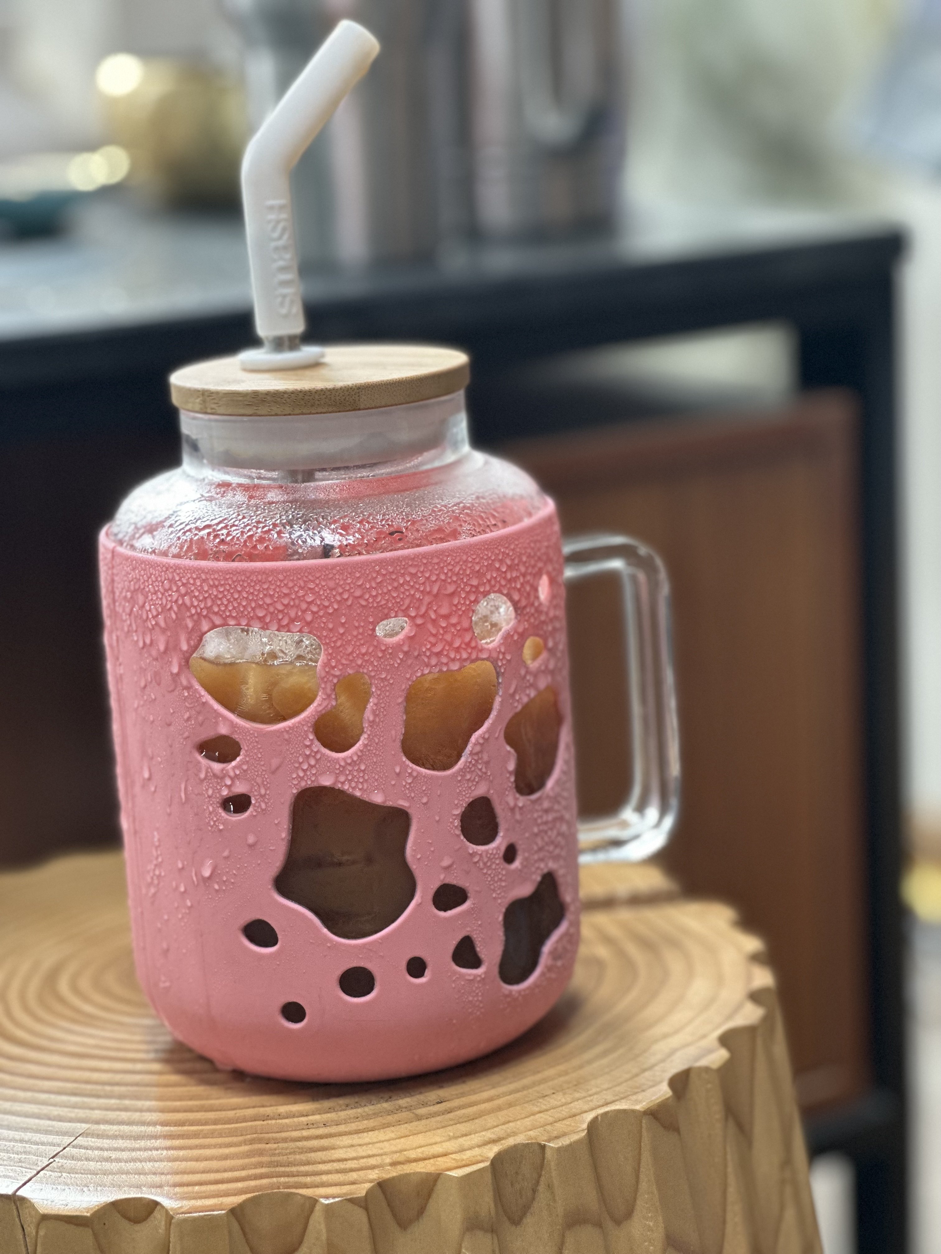 50oz 40oz 30oz Adventure summer Glass Tumbler with Bamboo Lid and Straw with Handle and Silicone Sleeve Reusable Mug