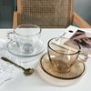 Wholesale Glass Mugs With Handle Saucer Milk Drink Cup High Quality Glass Cup For Coffee