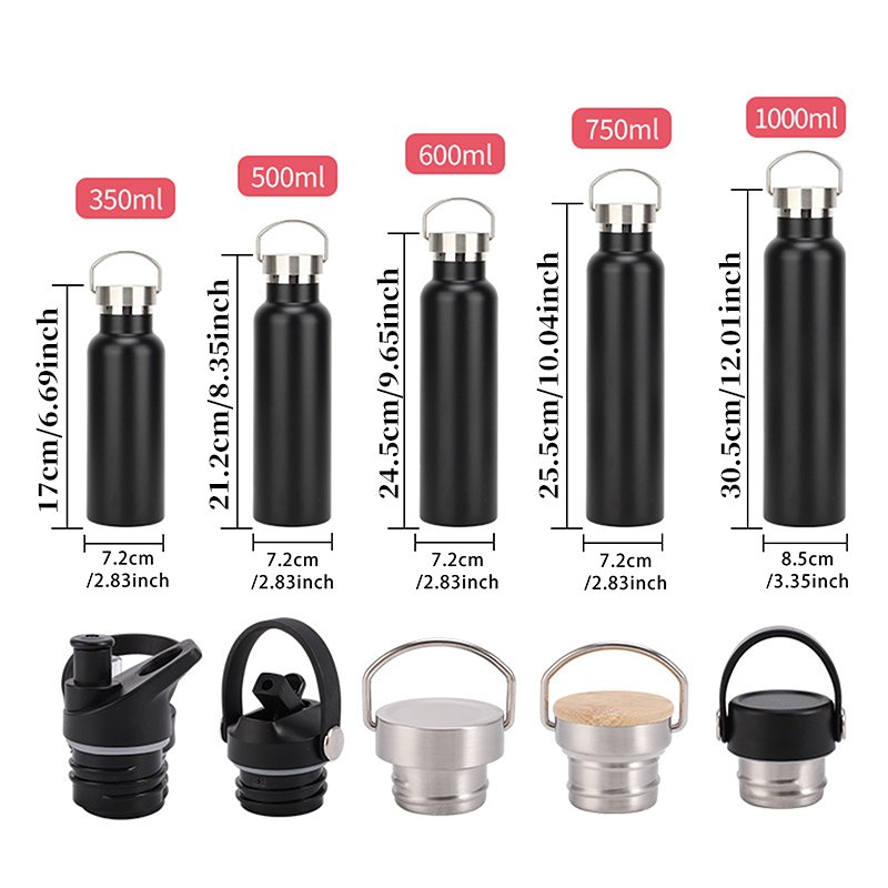 TY Custom Logo 12/17/20/25oz power coating Insulated Stainless Steel Thermal Vacuum Flasks Thermoses Sport Reusable Water Bottle