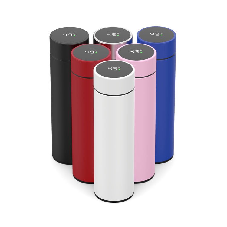 Custom Stainless Steel termo Digital Vacuum Insulated Temperature Flask Smart Led Thermos Water Bottles with Temperature Display