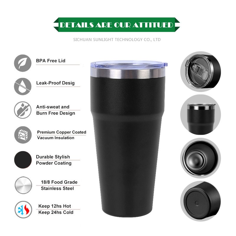 New Custom Double Wall Vacuum Flasks Insulated Travel Coffee Stainless Steel Tumbler Cup With Lids And Straws In Business Gifts