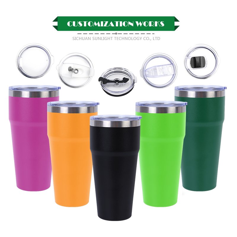 New Custom Double Wall Vacuum Flasks Insulated Travel Coffee Stainless Steel Tumbler Cup With Lids And Straws In Business Gifts
