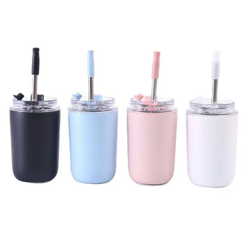 FX Factory 10oz Stainless Steel Coffee Cup With Lid and Straw Suitable High Quality Double Wall Office Tea Mug