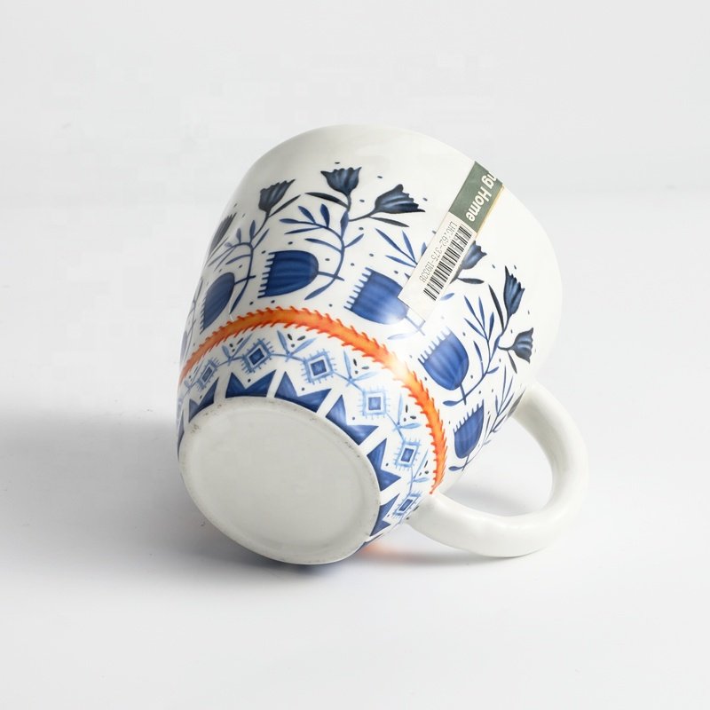 Tivray Bohemian Style Creative Flower Pattern Design Ceramic Mugs Box Logo Customized Household Office Usage Ceramic Mugs