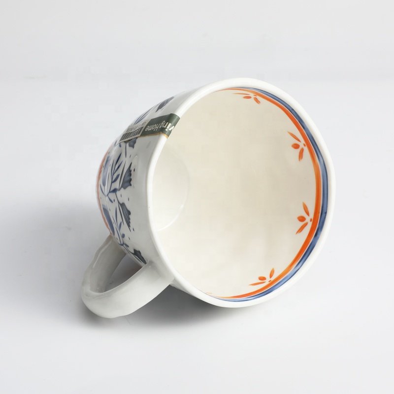 Tivray Bohemian Style Creative Flower Pattern Design Ceramic Mugs Box Logo Customized Household Office Usage Ceramic Mugs