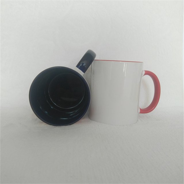 11oz inner and handle color sublimation ceramic coffee mug
