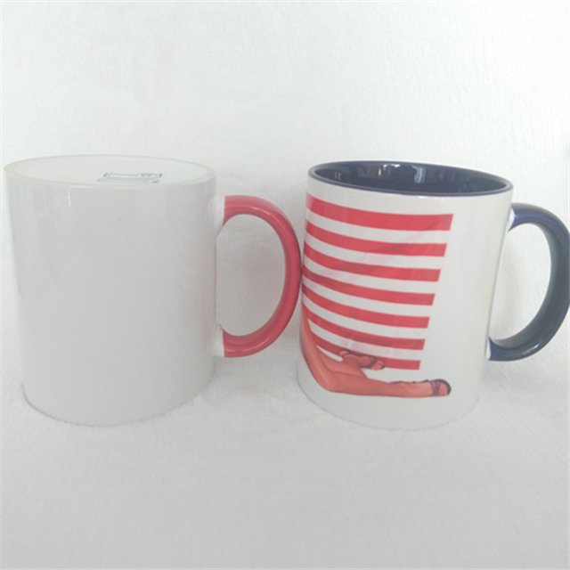 11oz inner and handle color sublimation ceramic coffee mug