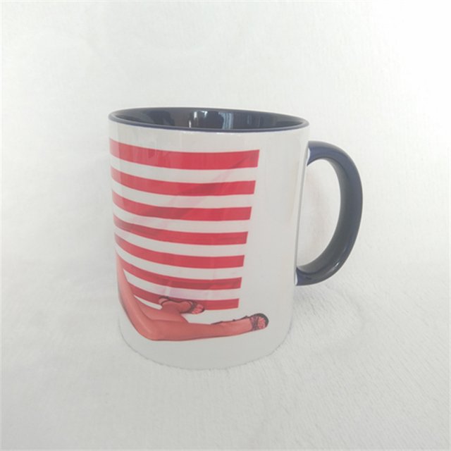 11oz inner and handle color sublimation ceramic coffee mug