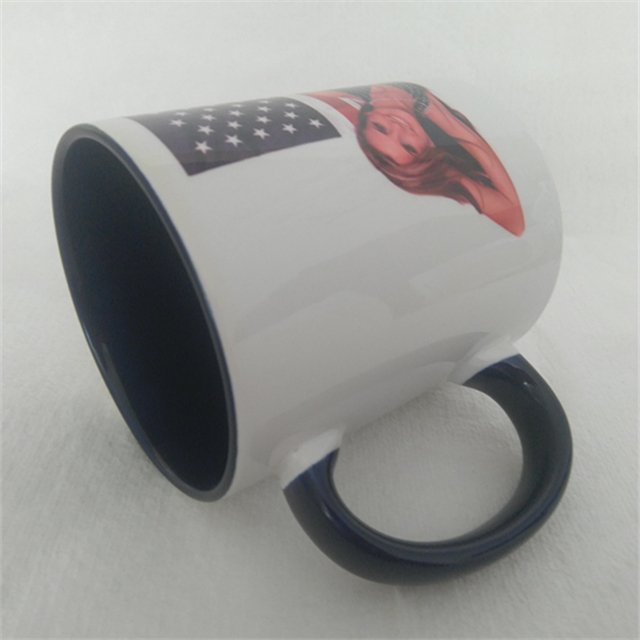 11oz inner and handle color sublimation ceramic coffee mug
