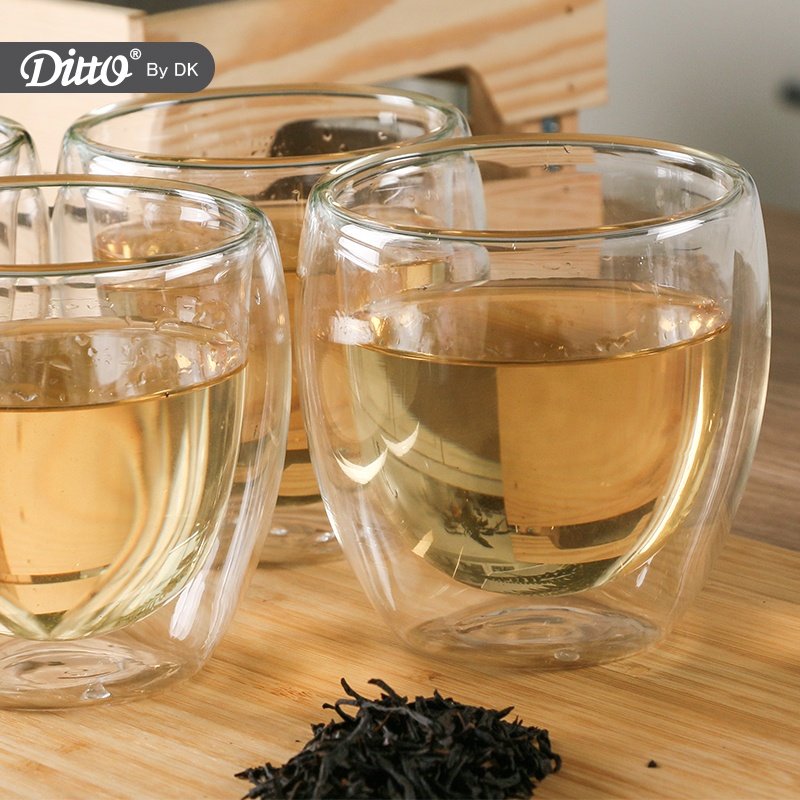 Double Walled Glass Coffee or Tea Cups Insulated 250ml Coffee Mugs Coffee Glass Cups