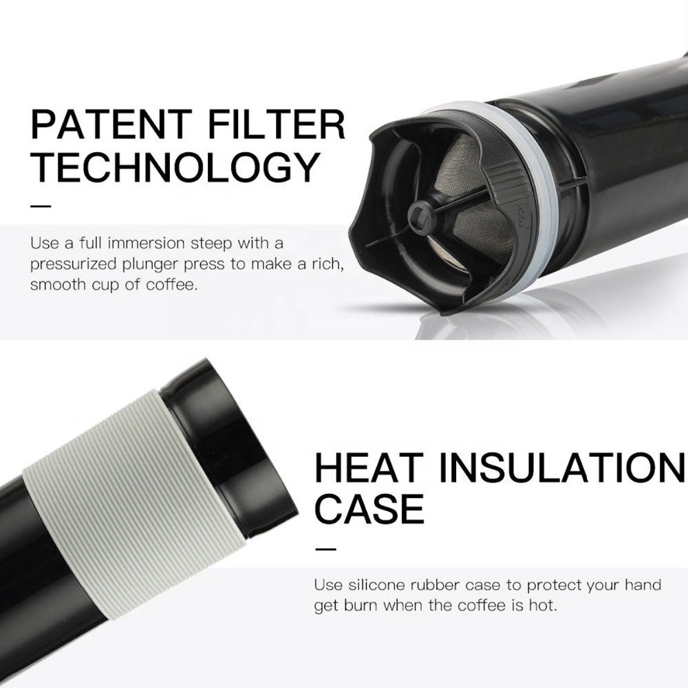 3 in 1 Portable French Press Coffee Tools Filtration System Travel Mug Premium french press coffee Bottle for Hot & Cold Brew