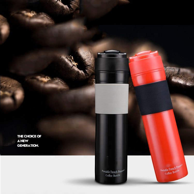 3 in 1 Portable French Press Coffee Tools Filtration System Travel Mug Premium french press coffee Bottle for Hot & Cold Brew