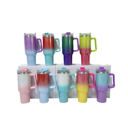 Rainbow Paint 40 oz 2.0 Tumbler Stainless Steel Double Wall Vacuum Flasks cup straw cover