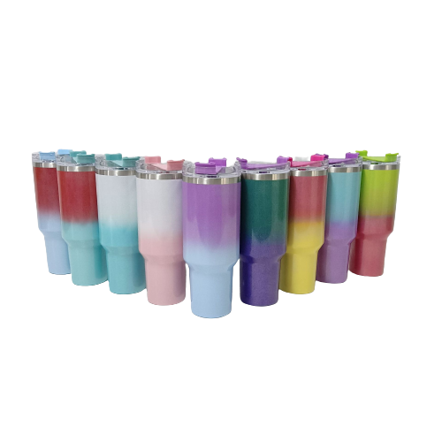 Rainbow Paint 40 oz 2.0 Tumbler Stainless Steel Double Wall Vacuum Flasks cup straw cover