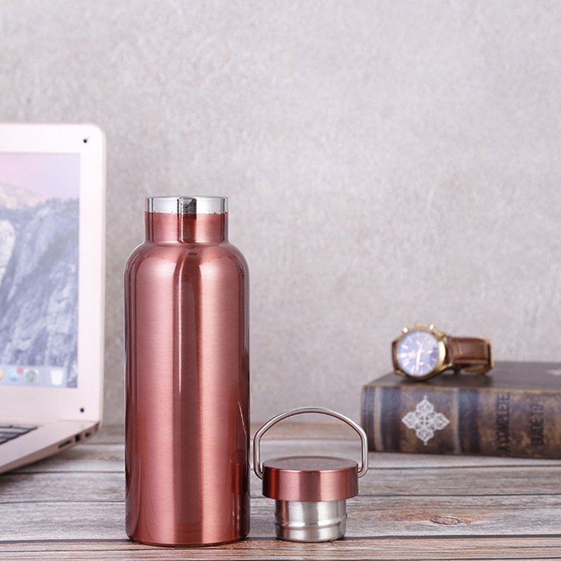 Large Capacity Stainless Steel Thermo Cup Rose Gold Outdoor Sports Vacuum Steel Water Bottle Wholesale