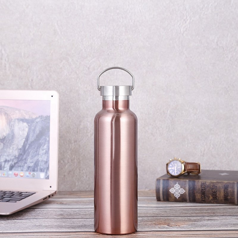 Large Capacity Stainless Steel Thermo Cup Rose Gold Outdoor Sports Vacuum Steel Water Bottle Wholesale