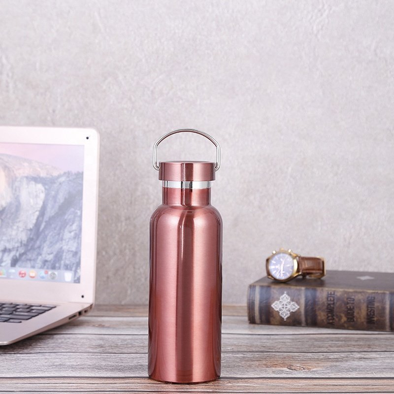 Large Capacity Stainless Steel Thermo Cup Rose Gold Outdoor Sports Vacuum Steel Water Bottle Wholesale