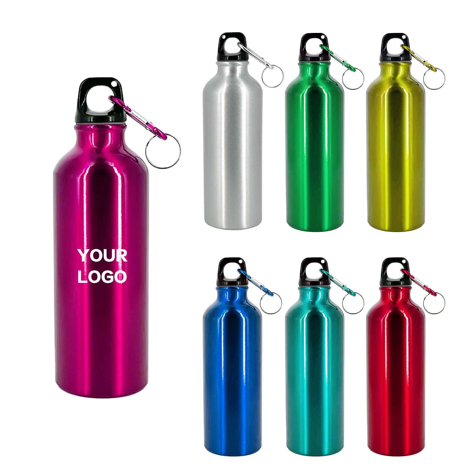 Hot-selling customized aluminum single-layer portable large-capacity 500ML 750ML outdoor fitness water bottle With LOGO