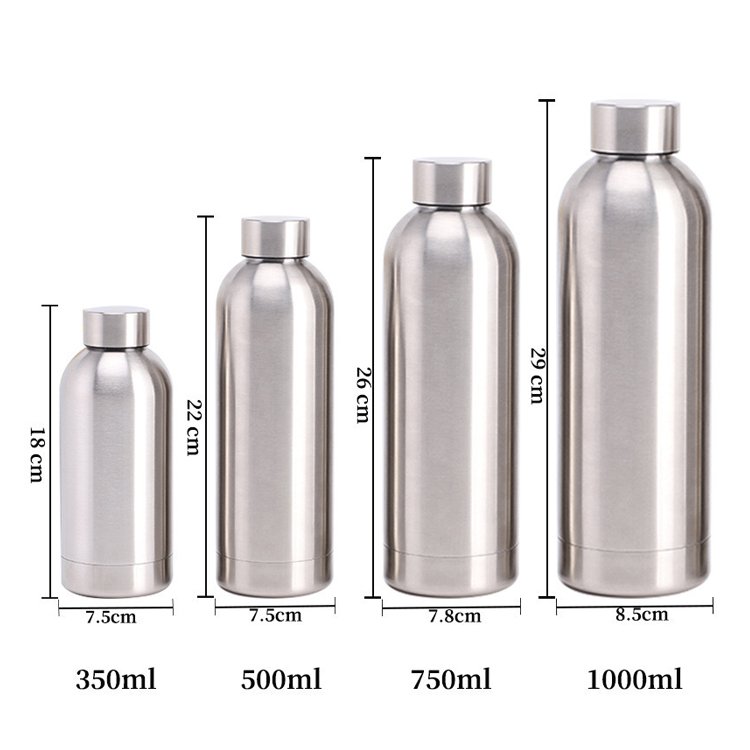 custom logo 500ml stainless steel water bottle with rubber coating reusable stocked SS 18/8 thermos water bottle