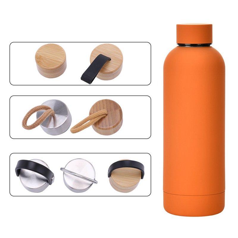 custom logo 500ml stainless steel water bottle with rubber coating reusable stocked SS 18/8 thermos water bottle