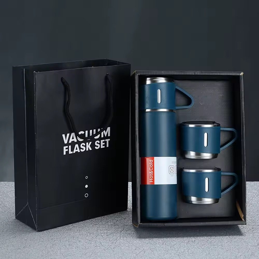 Factory Wholesale 500 Ml Set Christmas Gift Thermos Vacuum Flask Stainless Steel Water Bottle CLASSIC Business Gifts with 2 Cups