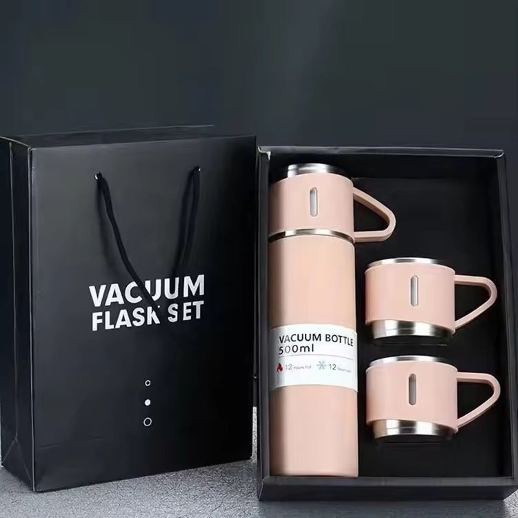 Factory Wholesale 500 Ml Set Christmas Gift Thermos Vacuum Flask Stainless Steel Water Bottle CLASSIC Business Gifts with 2 Cups