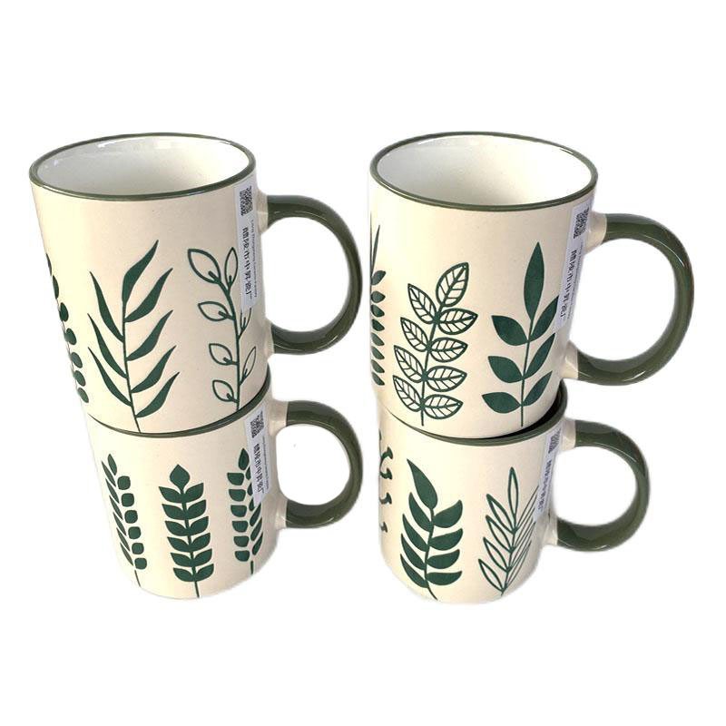 ZSC Love you mom nature matt green enamel mug wholesale cheap stoneware coffee cup ceramic camp cup