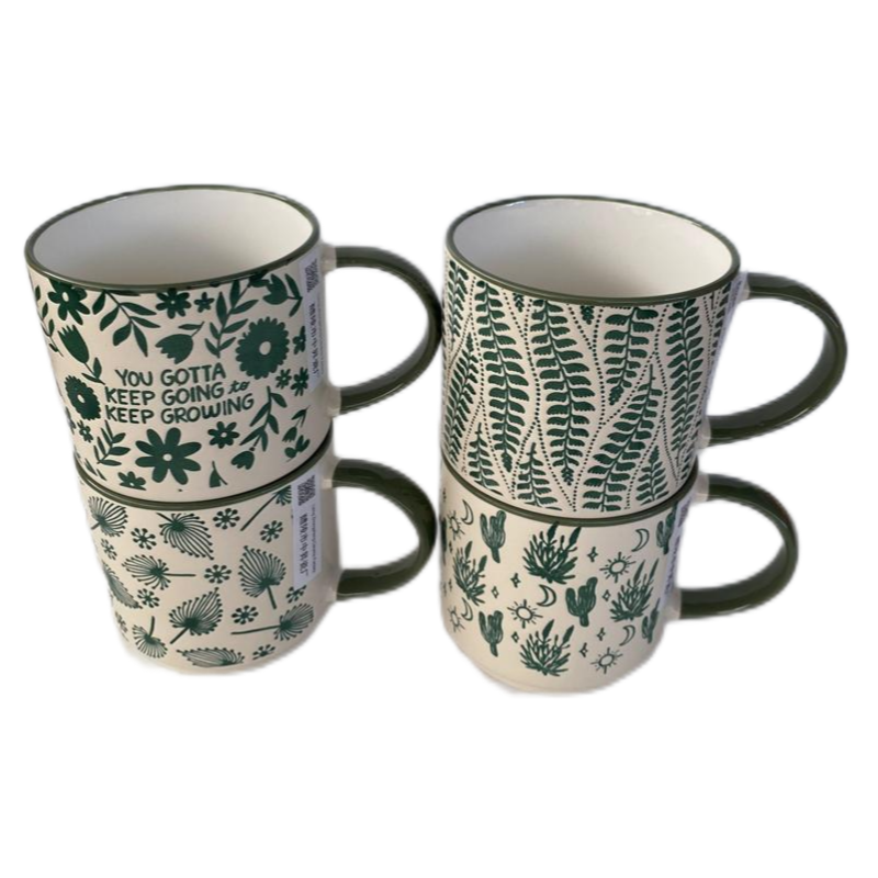 ZSC Love you mom nature matt green enamel mug wholesale cheap stoneware coffee cup ceramic camp cup
