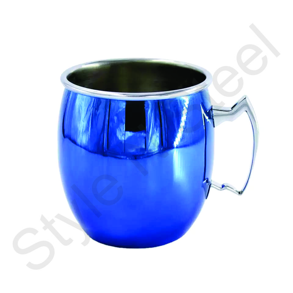Moscow Mule Mug outside color Blue Stainless Steel Cocktail sublimation Moscow Mule Mugs Party Cups Drinkware at wholesale price