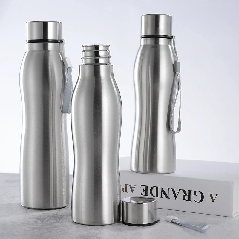 Large capacity outdoor sports single layer stainless steel cup stainless steel water bottles