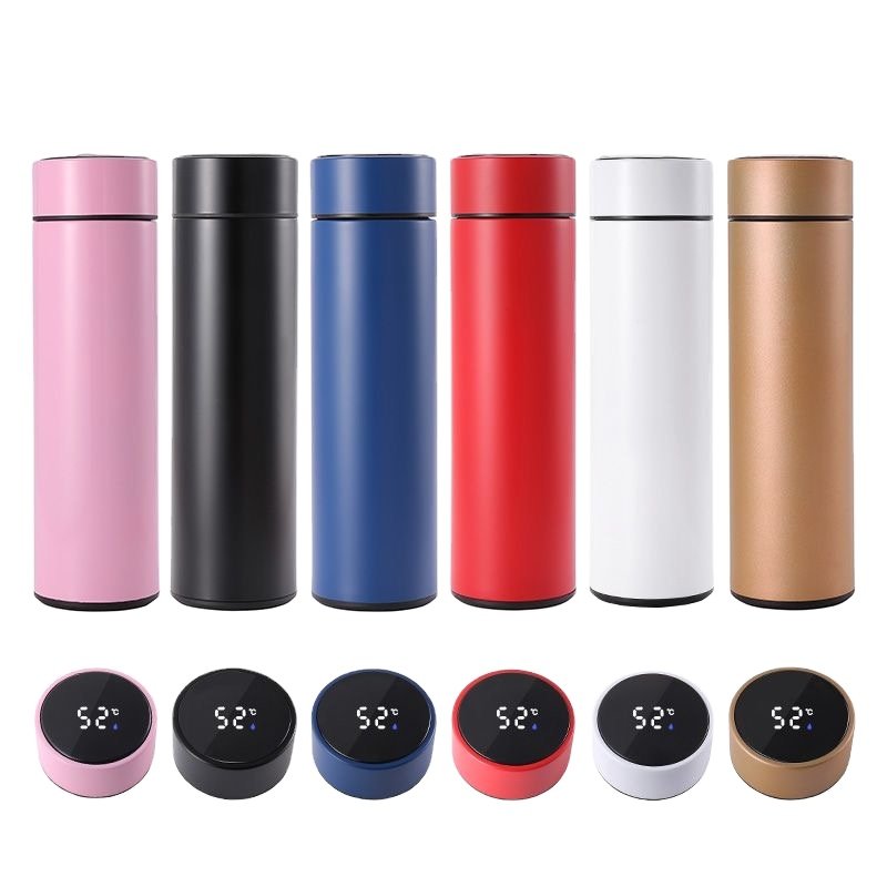 Smart digital thermo mug 304 stainless steel double wall vacuum flask led temperature thermos bottle