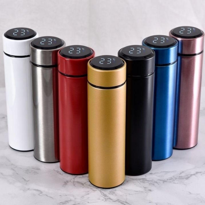 Smart digital thermo mug 304 stainless steel double wall vacuum flask led temperature thermos bottle