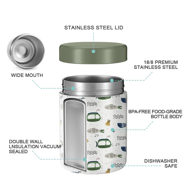 Colorful double wall insulated kids water bottle logo custom hot vacuum thermos flask water bottle with hand lid