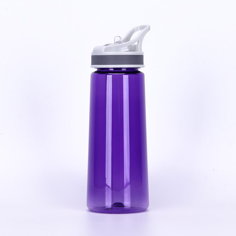 700ml Recycled Clear Plastic Sport Water Bottle with Straw Bpa Free