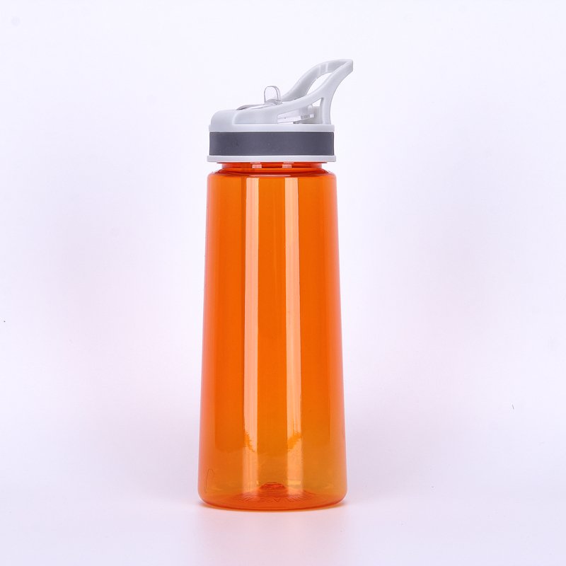 700ml Recycled Clear Plastic Sport Water Bottle with Straw Bpa Free
