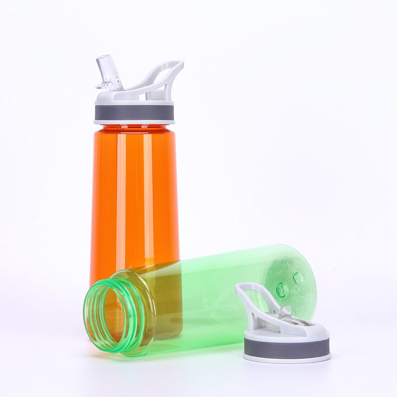 700ml Recycled Clear Plastic Sport Water Bottle with Straw Bpa Free