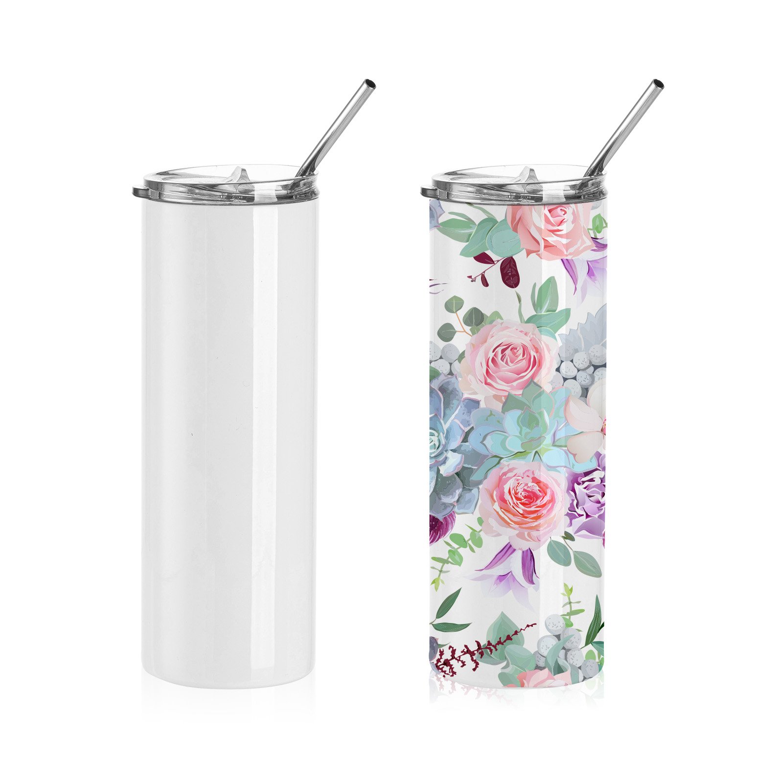 PYD Life USA Warehouse 20oz Stainless Steel Sublimation Skinny Straight Tumbler With Lid Straw Sublimation Cup 2024 Tumbler