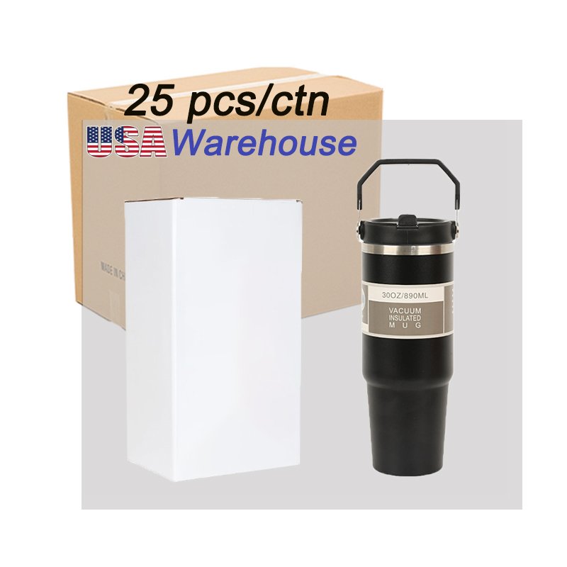 New Arrival 20oz/30oz Stainless Steel Vacuum Flask American Style Travel Mug with Insulated Handle Tumbler Lids Straw for Coffee